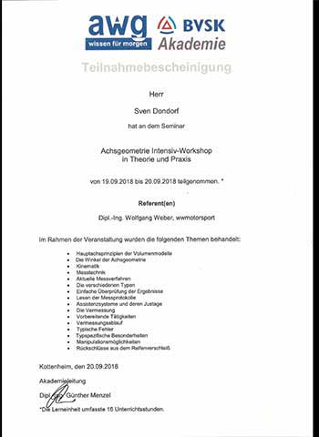 BVSK Akademie - Achsgeometrie Intensiv-Workshop
