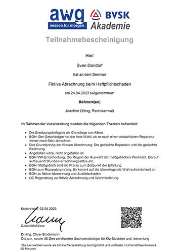 Audatex - Seminar Reparaturkalkulation