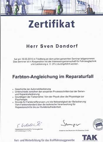 TAK Akademie - Fachseminar Farbton-Angleichung im Reparaturfall