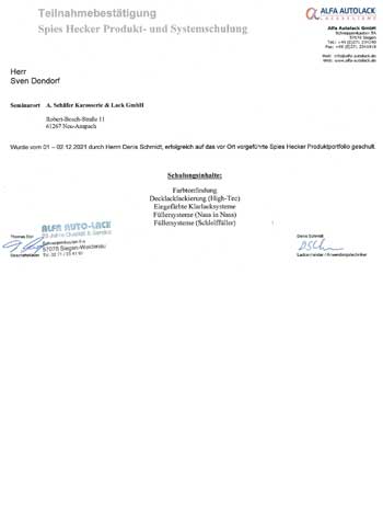 Spies Hecker - Fachseminar Karosserie & Lack