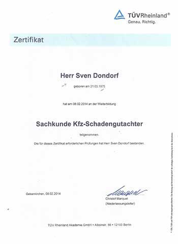 TÜV Sachkundenachweis Kfz-Sachverständiger